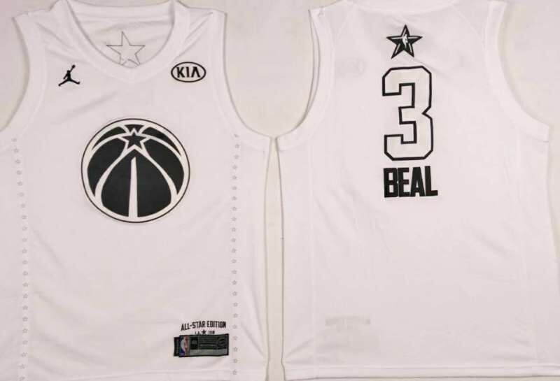 Men Washington Wizards #3 Beal White 2108 All Stars NBA Jerseys->->NBA Jersey
